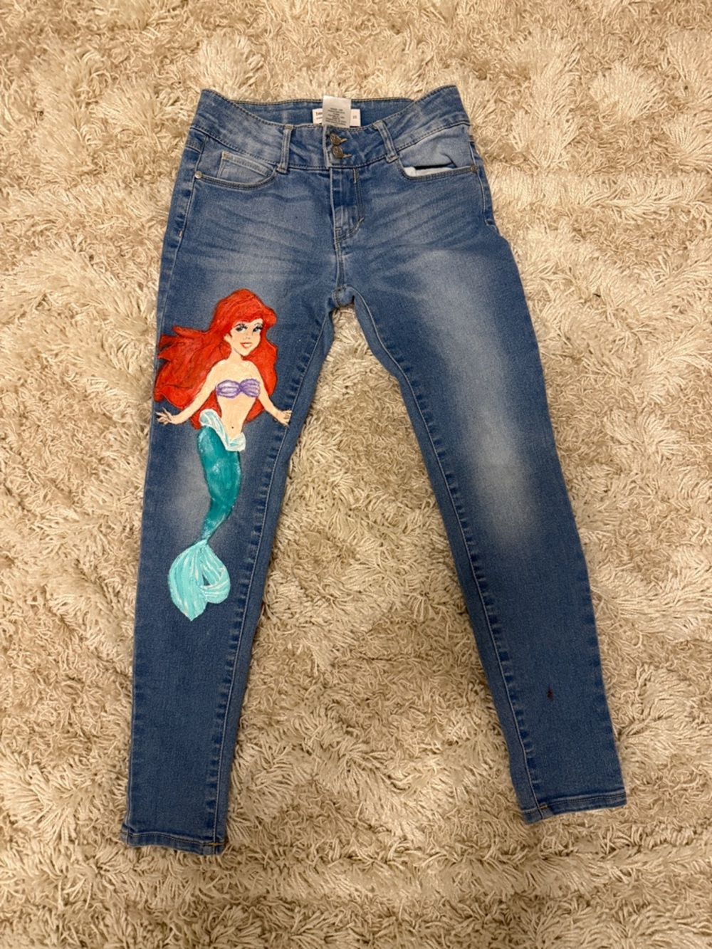 Hand painted Little Mermaid Skinny Jeans